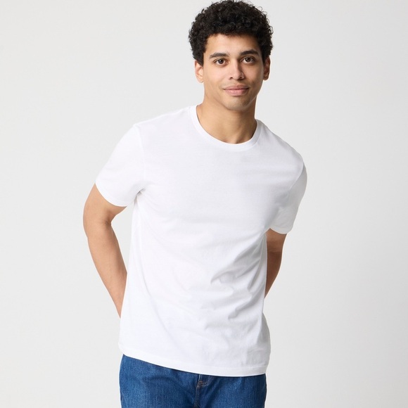 J.Crew Men’s Washed Cotton White Crewneck T-Shirt Size Large NWT Classic Fit - Picture 1 of 10